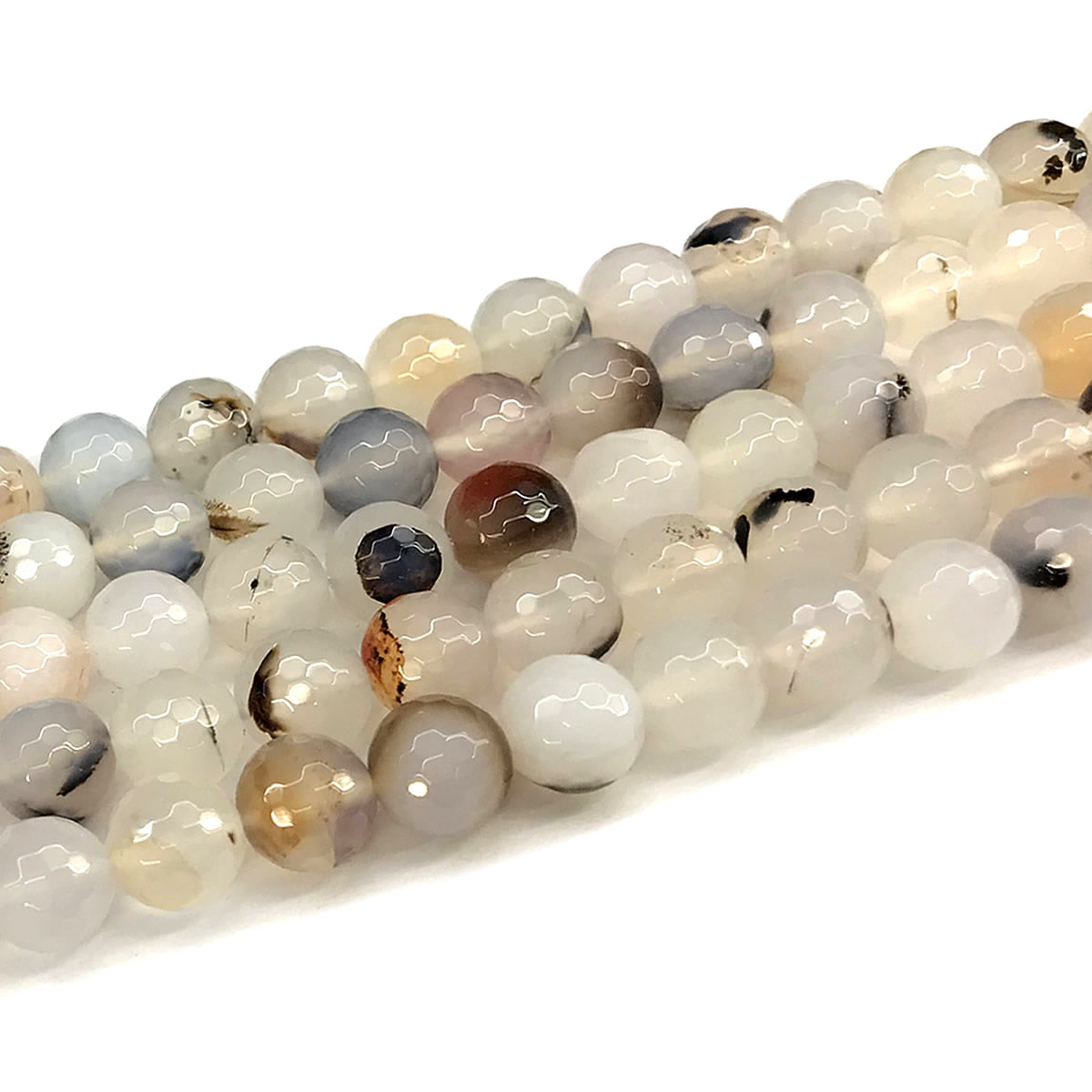 CAG1094 Montana Agate Beads Faceted Round 12mm 15" Strand