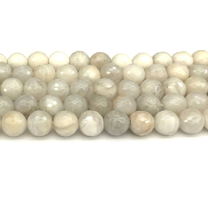 CAG1104 White Crazy Lace Agate Beads Faceted Round 12mm 15" Strand