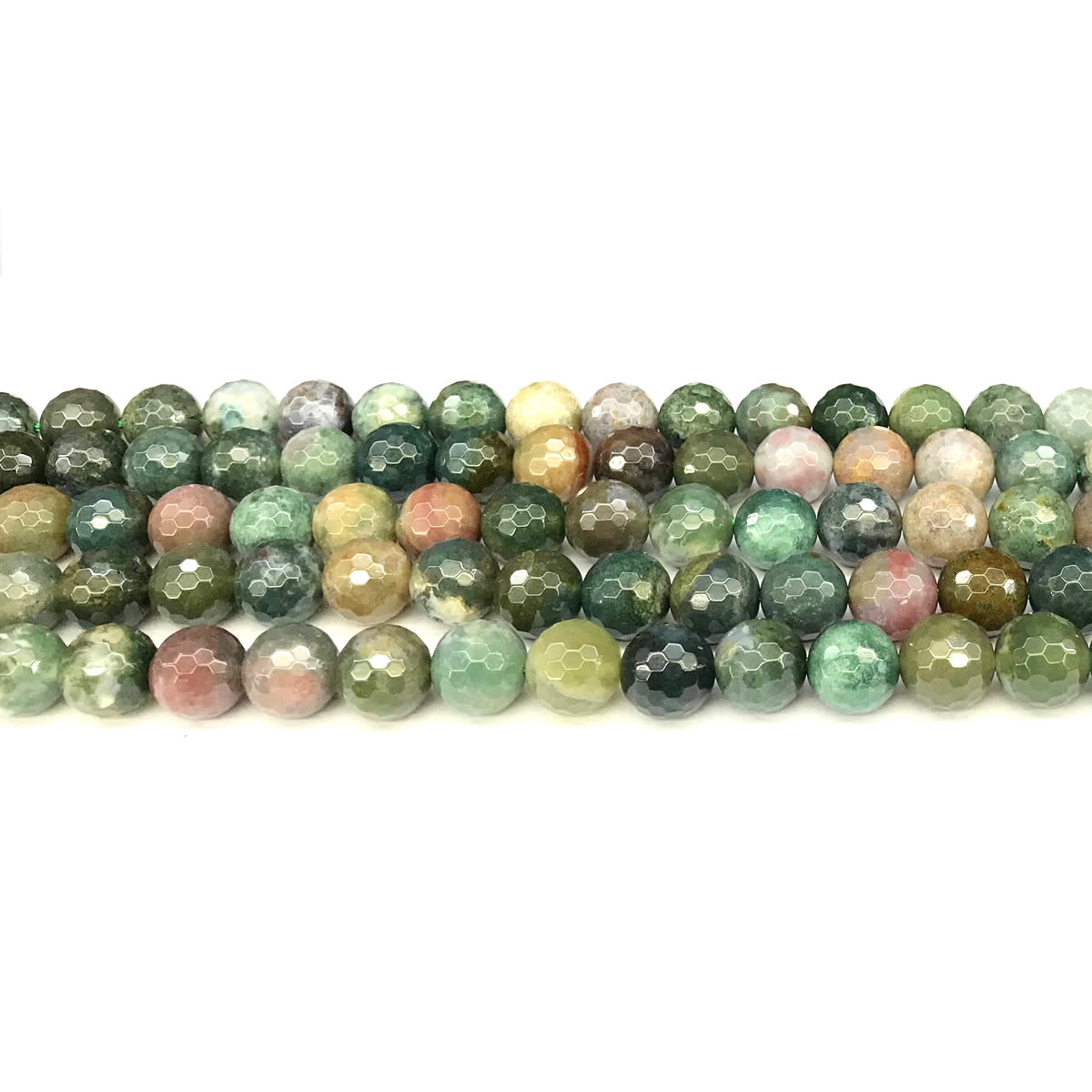 CAG1127 Indian Agate Beads Faceted Round 8mm 15" Strand