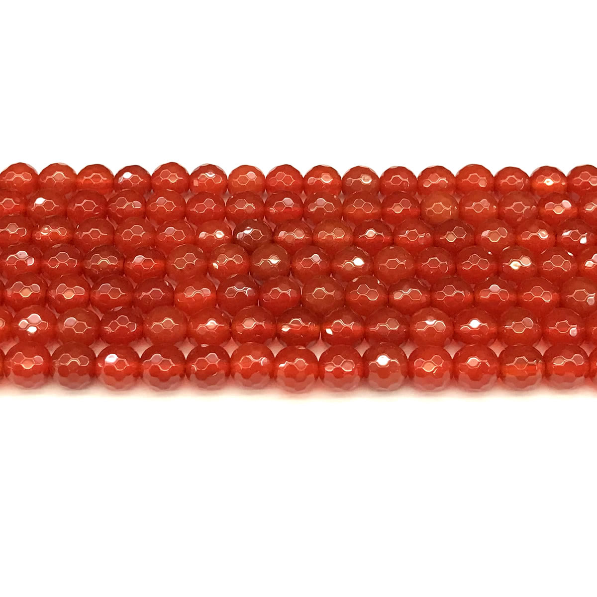 CAG1151 Red Agate Beads Faceted Round 6mm 15" Strand