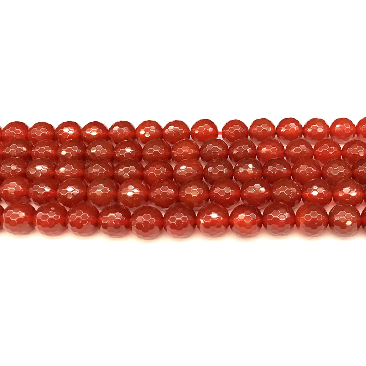 CAG1152 Red Agate Beads Faceted Round 8mm 15" Strand