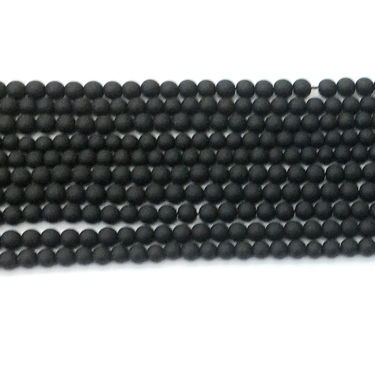 CAG390 Black Onyx Beads Matte Round 4mm 15.5" Strand