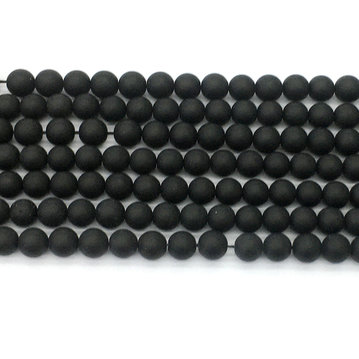 CAG391 Black Onyx Beads Matte Round 6mm 15.5" Strand