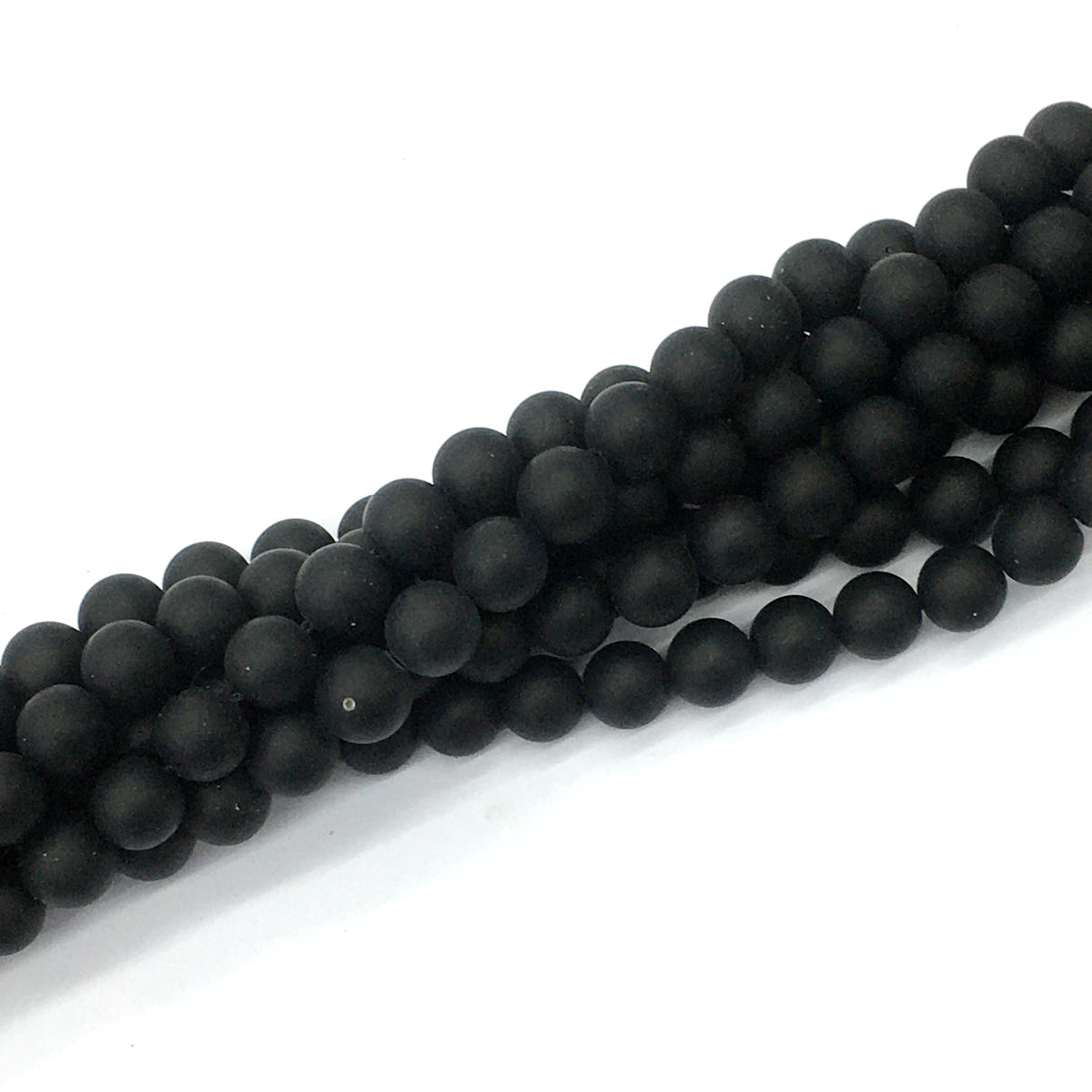 CAG391 Black Onyx Beads Matte Round 6mm 15.5" Strand