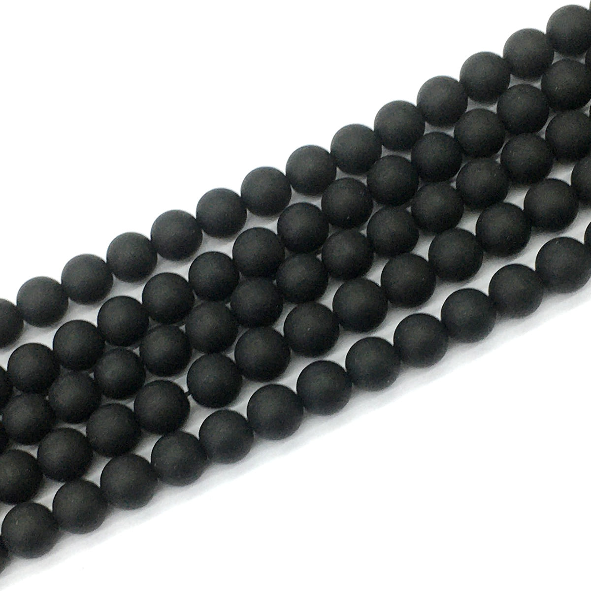 CAG392 Black Onyx Beads Matte Round 8mm 15.5" Strand