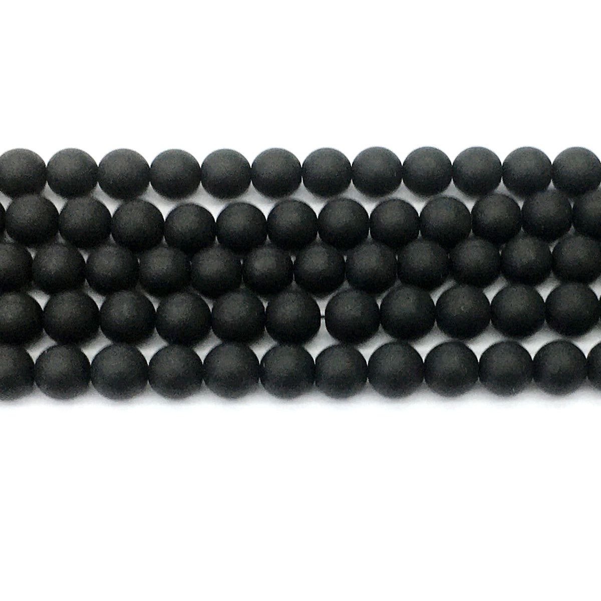 CAG392 Black Onyx Beads Matte Round 8mm 15.5" Strand