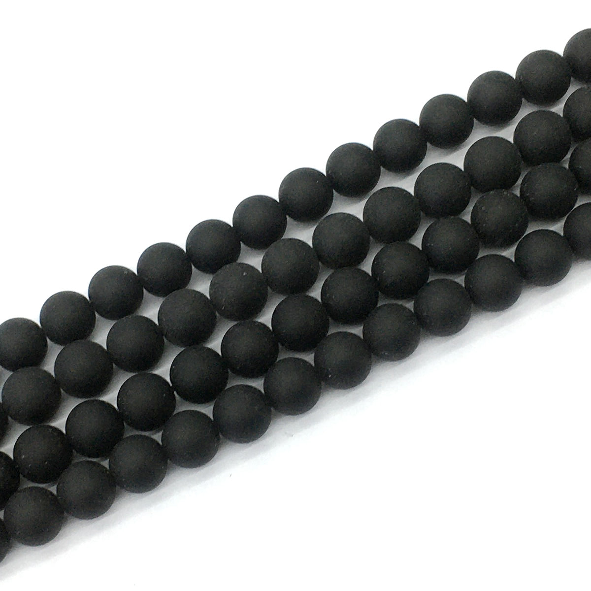 CAG393 Black Onyx Beads Matte Round 10mm 15.5" Strand