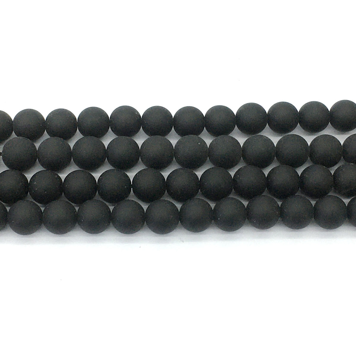 CAG393 Black Onyx Beads Matte Round 10mm 15.5" Strand