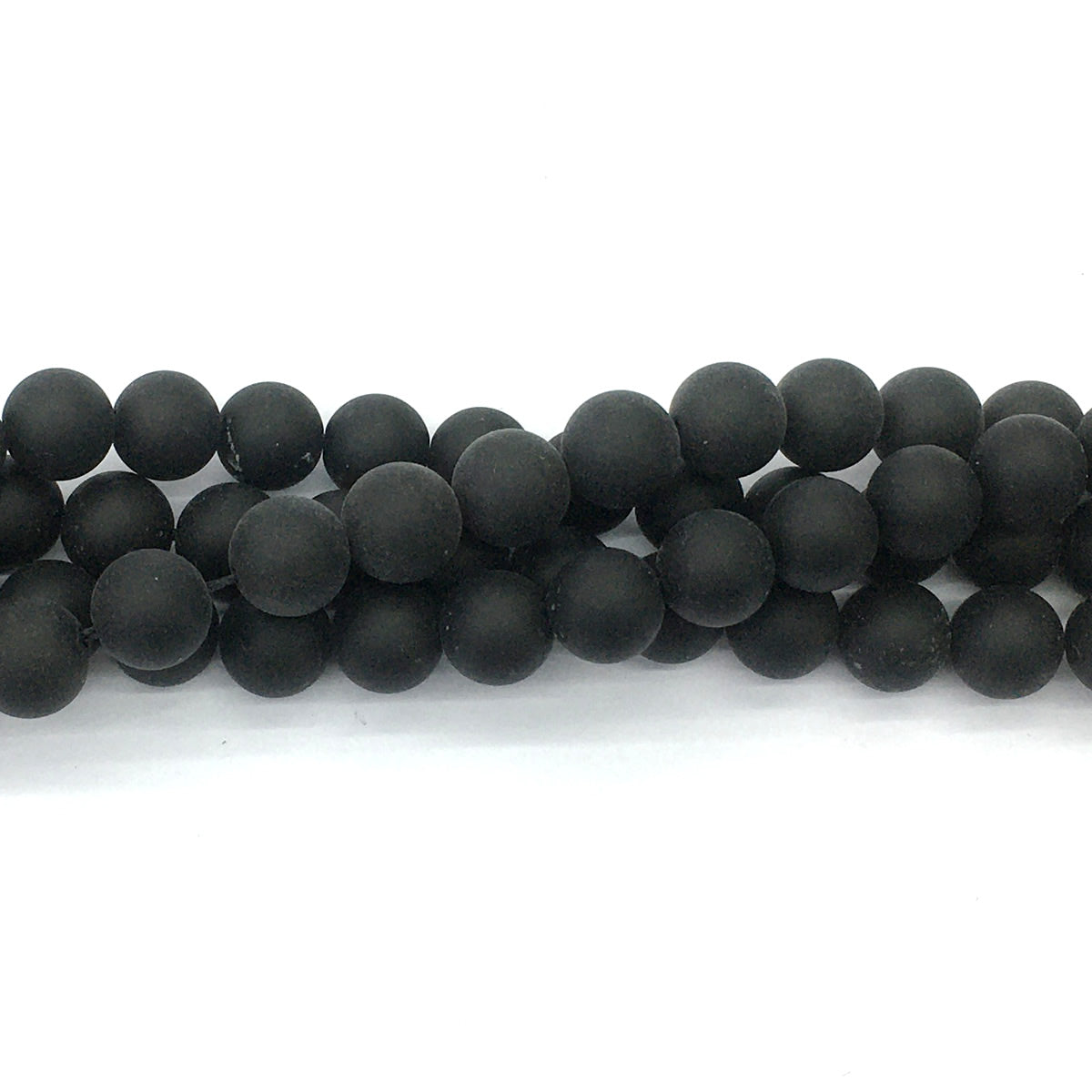 CAG393 Black Onyx Beads Matte Round 10mm 15.5" Strand