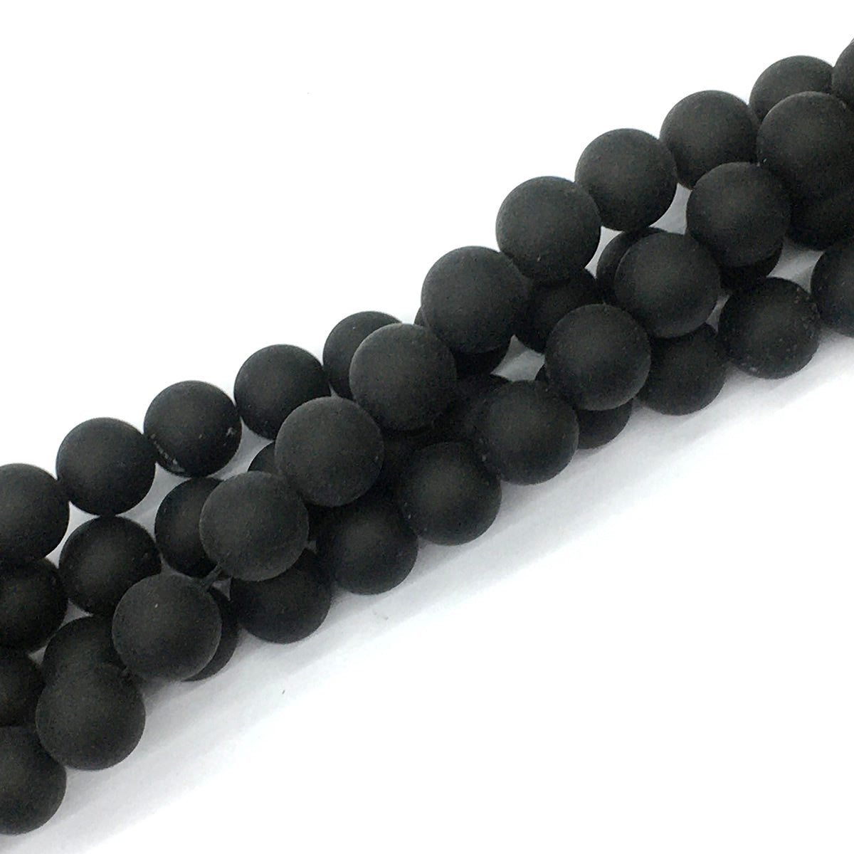 CAG393 Black Onyx Beads Matte Round 10mm 15.5" Strand