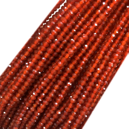 CAG645 Red Agate Beads Faceted Rondelle 2x4mm 15" Strand