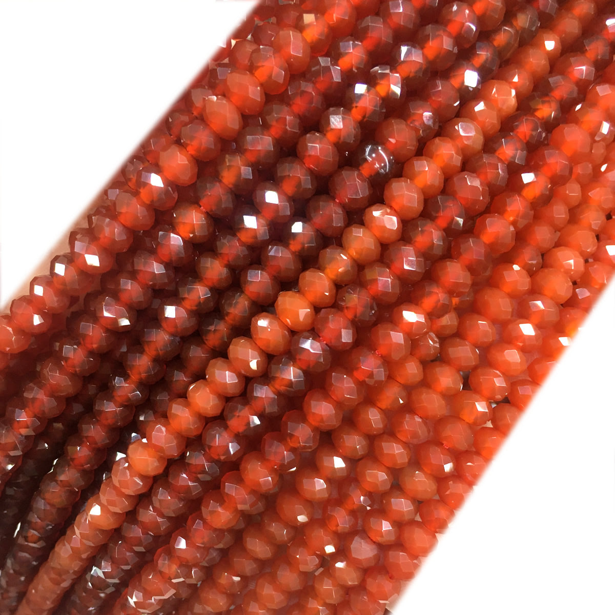 CAG646 Red Agate Beads Faceted Rondelle 4x6mm 15" Strand