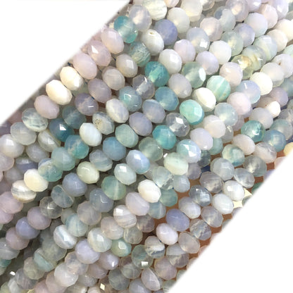 CAG658 Banded Agate Beads Faceted Rondelle 6x10mm 15" Strand