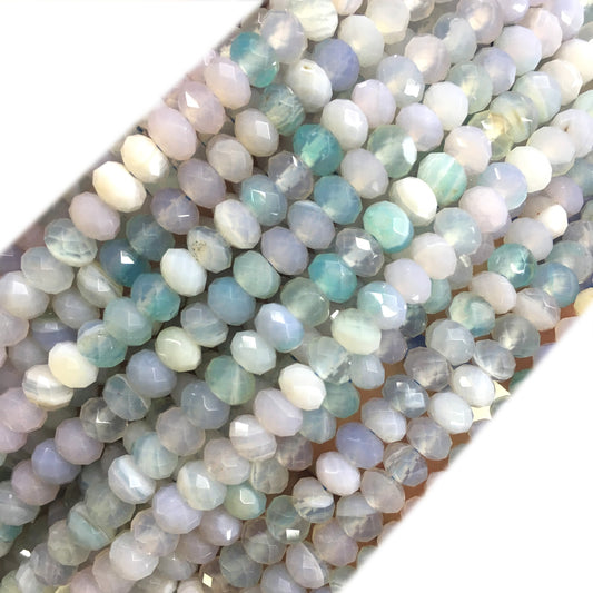 CAG658 Banded Agate Beads Faceted Rondelle 6x10mm 15" Strand