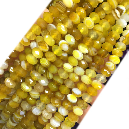 CAG662 Banded Agate Beads Faceted Rondelle 5x8mm 15" Strand