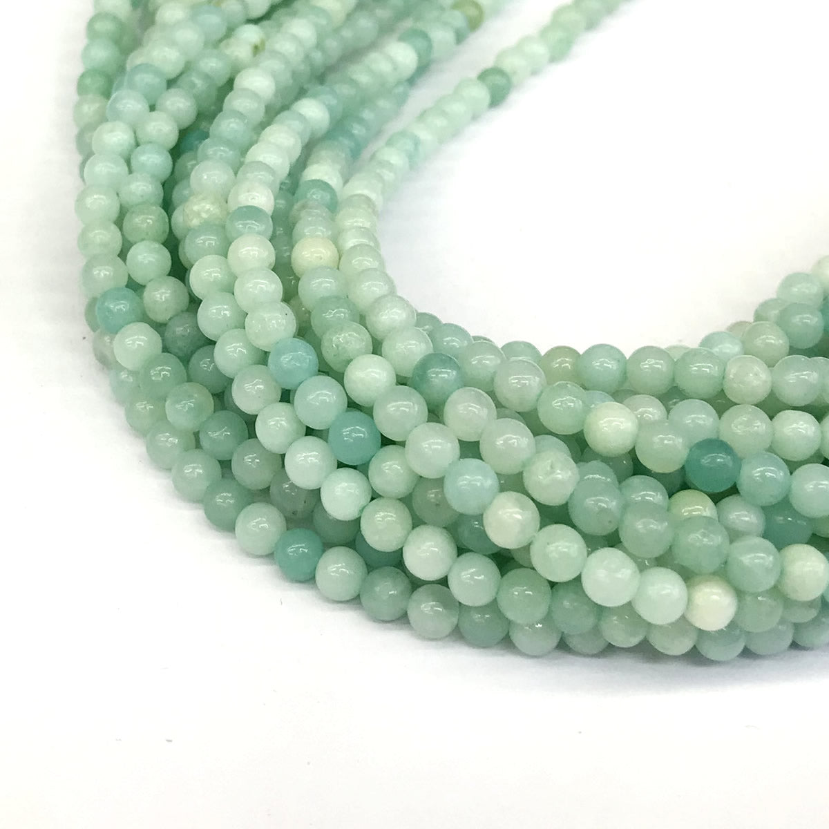 CAM23 Amazonite Gemstone Beads Smooth Round 4mm 15" Strand