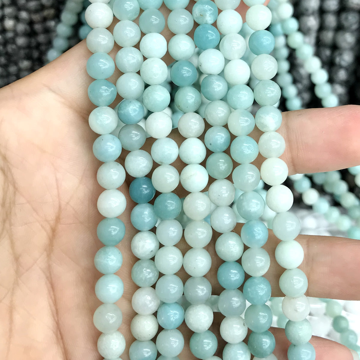 CAM24 Amazonite Gemstone Beads Smooth Round 6mm 15" Strand