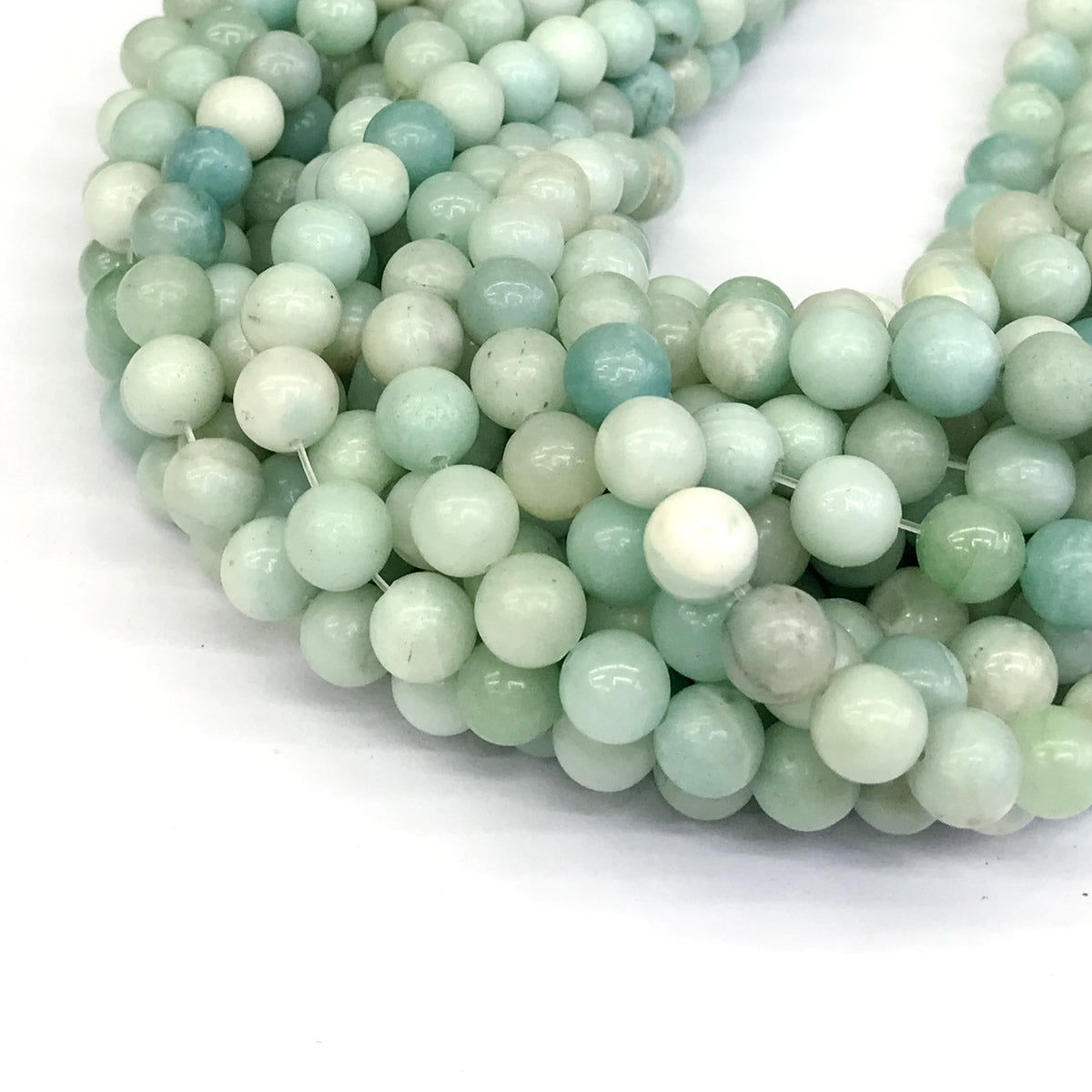 CAM25 Amazonite Gemstone Beads Smooth Round 8mm 15" Strand