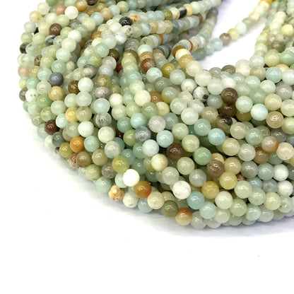 CAM32 Amazonite Gemstone Beads Smooth Round 4mm 15" Strand