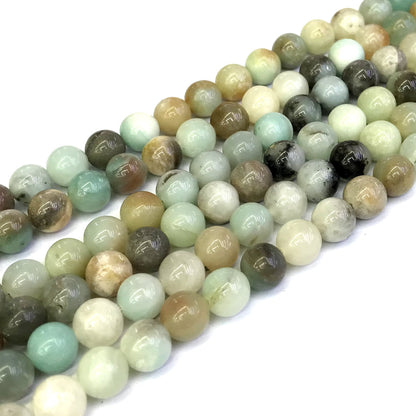 CAM35 Amazonite Gemstone Beads Smooth Round 10mm 15" Strand