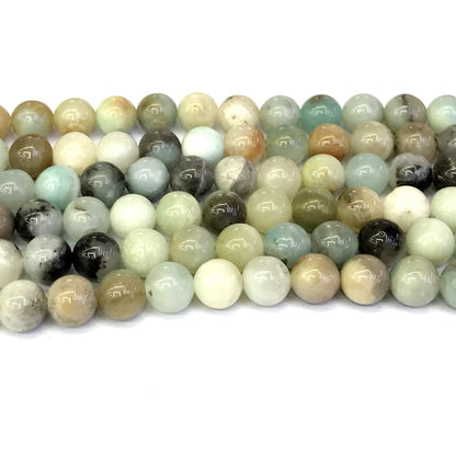 CAM35 Amazonite Gemstone Beads Smooth Round 10mm 15" Strand