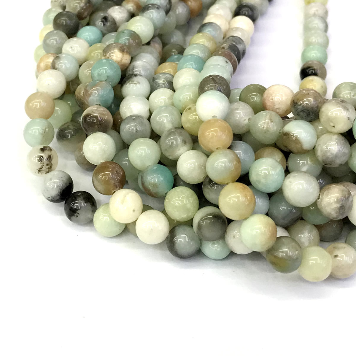 CAM35 Amazonite Gemstone Beads Smooth Round 10mm 15" Strand