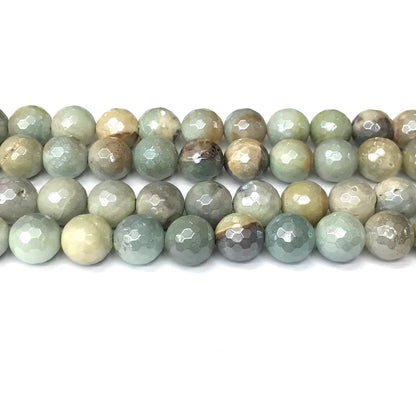 CAM43 Amazonite Beads Electroplated Faceted Round 12mm 15" Strand