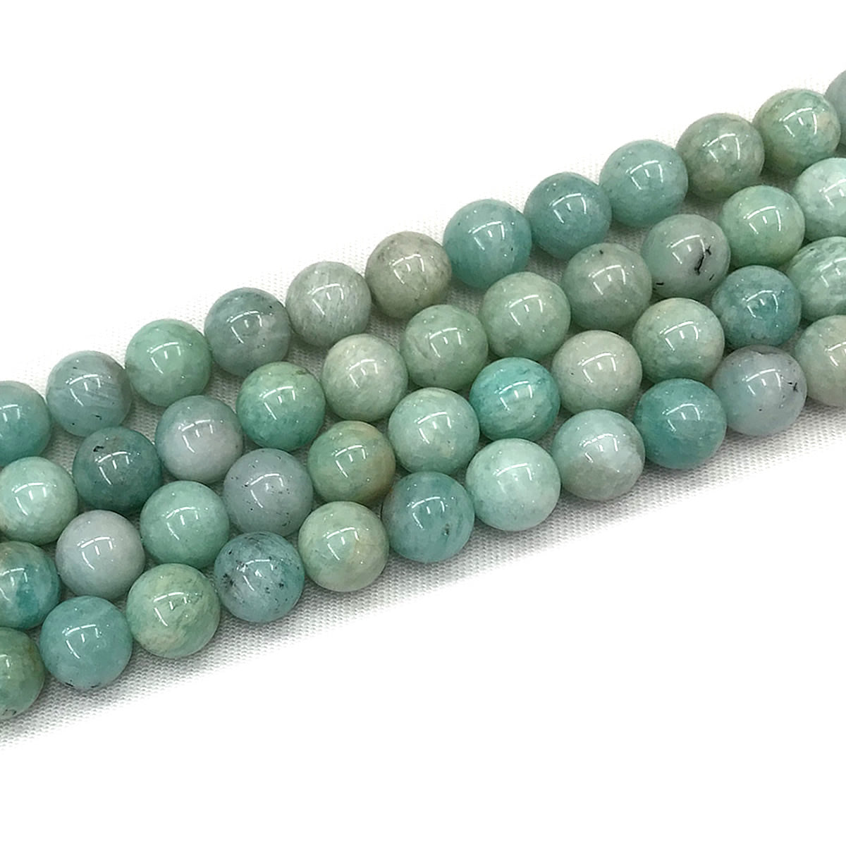 CAM53 Grade AB Amazonite Beads Smooth Round 10mm 15" Strand