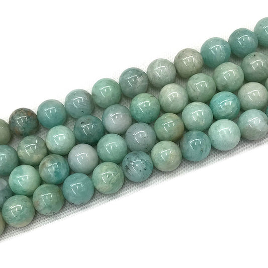 CAM54 Grade AB Amazonite Beads Smooth Round 12mm 15" Strand