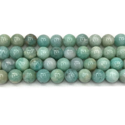 CAM54 Grade AB Amazonite Beads Smooth Round 12mm 15" Strand