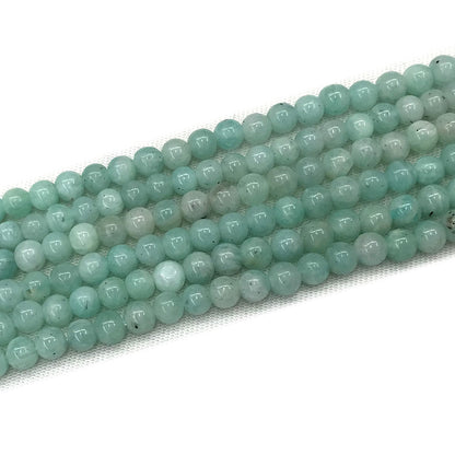 CAM55 Grade A Amazonite Beads Smooth Round 4mm 15" Strand