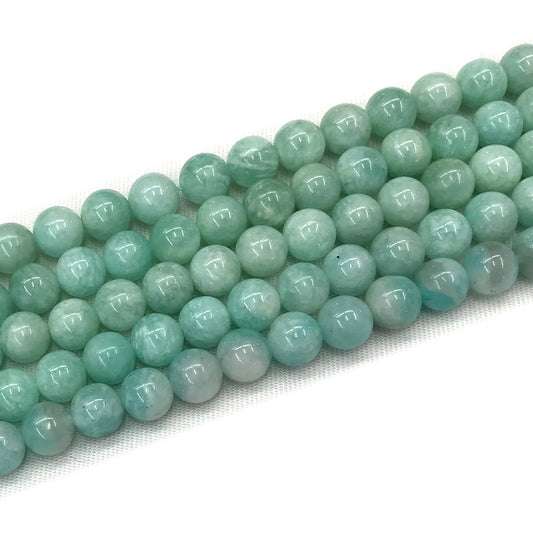 CAM58 Grade A Amazonite Beads Smooth Round 10mm 15" Strand