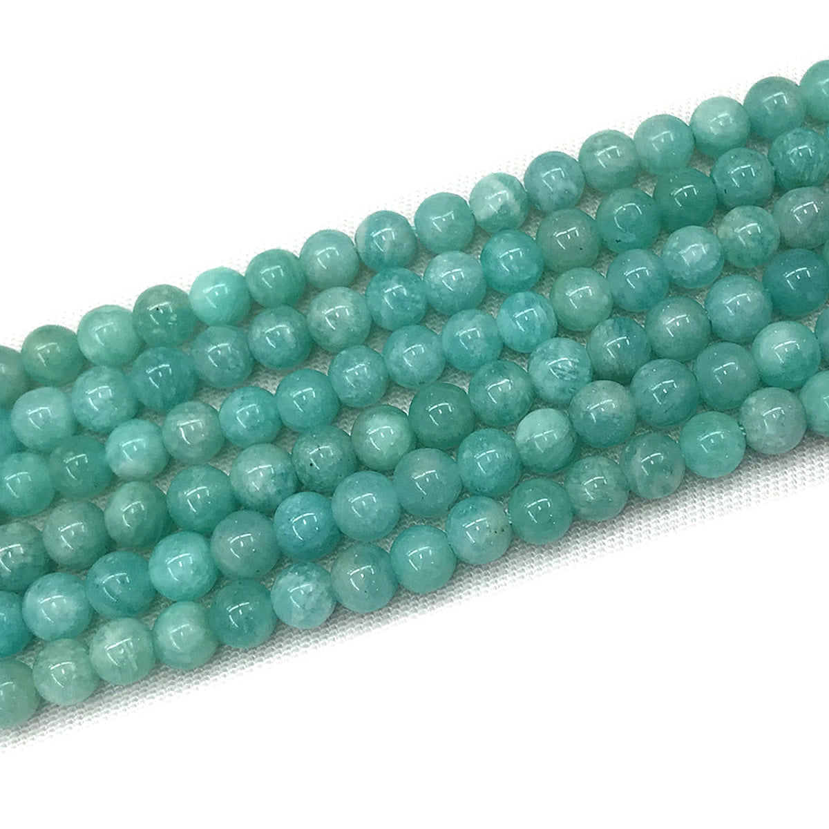 CAM61 Grade AA Amazonite Beads Smooth Round 6mm 15" Strand