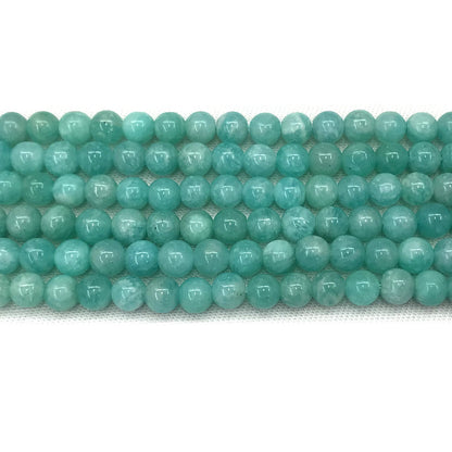 CAM61 Grade AA Amazonite Beads Smooth Round 6mm 15" Strand