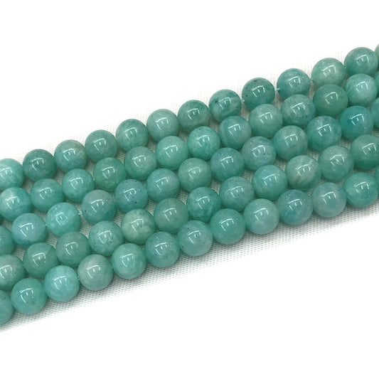 CAM62 Grade AA Amazonite Beads Smooth Round 8mm 15" Strand