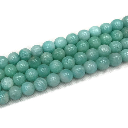 CAM63 Grade AA Amazonite Beads Smooth Round 10mm 15" Strand