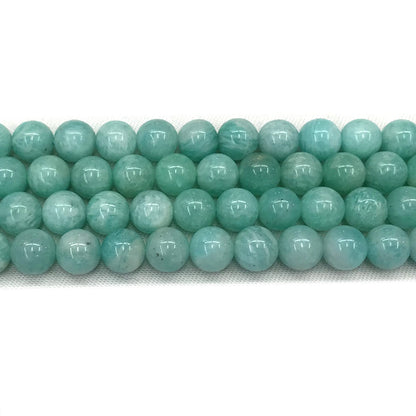 CAM63 Grade AA Amazonite Beads Smooth Round 10mm 15" Strand