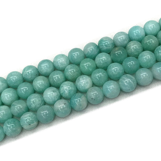 CAM64 Grade AA Amazonite Beads Smooth Round 12mm 15" Strand