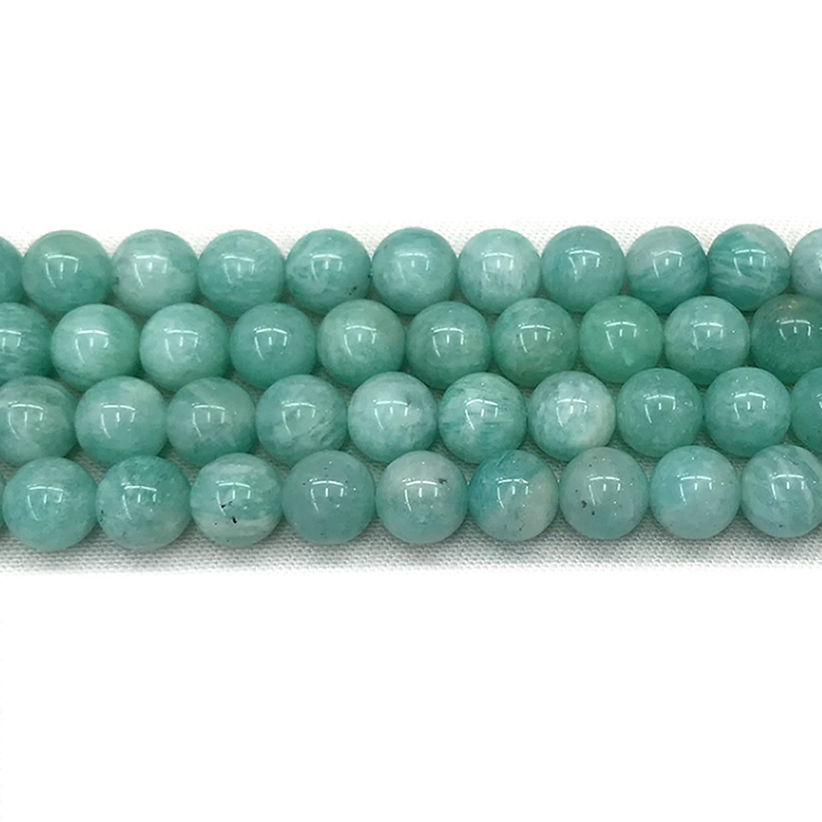 CAM64 Grade AA Amazonite Beads Smooth Round 12mm 15" Strand