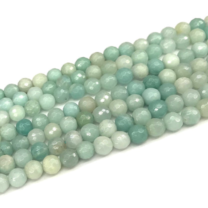 CAM66 Amazonite Gemstone Beads Faceted Round 6mm 15" Strand