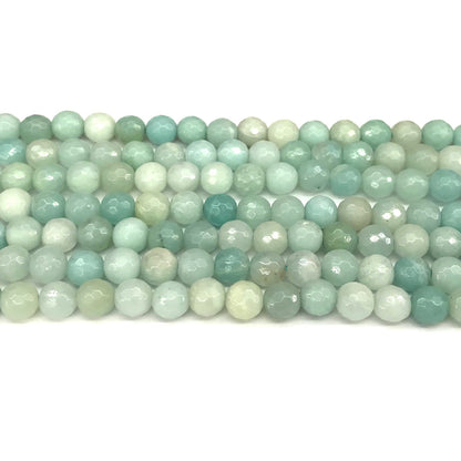 CAM66 Amazonite Gemstone Beads Faceted Round 6mm 15" Strand