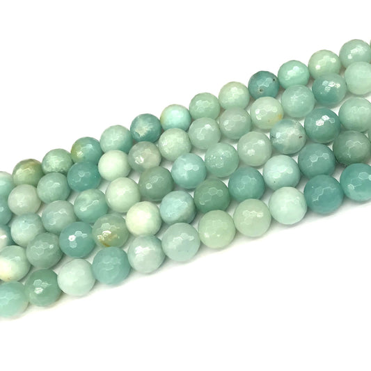 CAM67 Amazonite Gemstone Beads Faceted Round 8mm 15" Strand