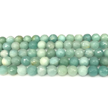 CAM67 Amazonite Gemstone Beads Faceted Round 8mm 15" Strand