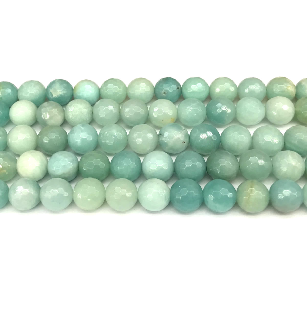 CAM68 Amazonite Gemstone Beads Faceted Round 10mm 15" Strand