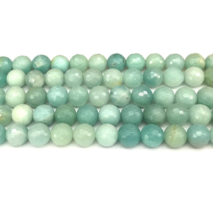 CAM68 Amazonite Gemstone Beads Faceted Round 10mm 15" Strand