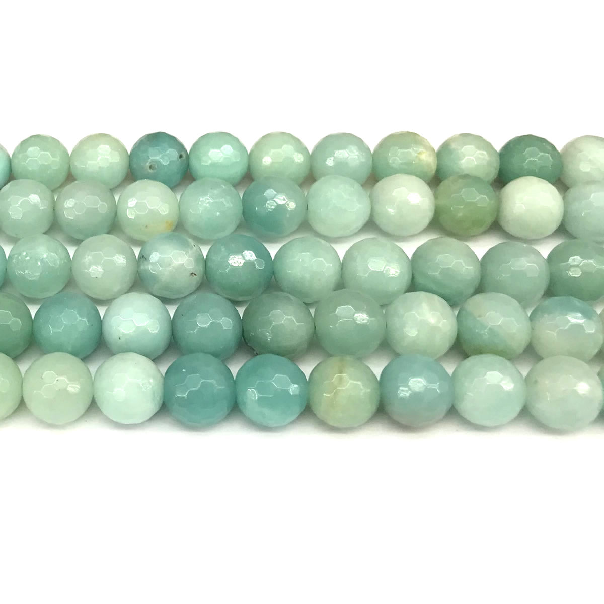 CAM69 Amazonite Gemstone Beads Faceted Round 12mm 15" Strand