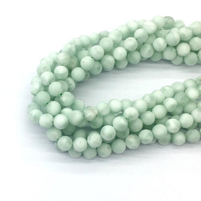 CAS40 Snowflake Angelite Beads Matte Round 4mm 15.5" Strand