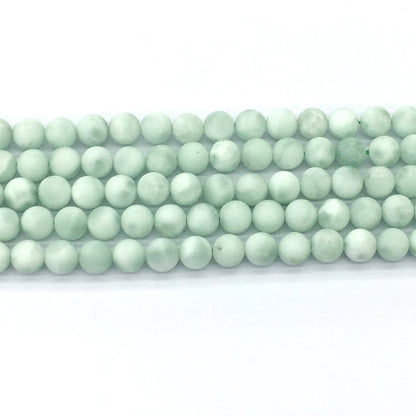 CAS41 Snowflake Angelite Beads Matte Round 6mm 15.5" Strand