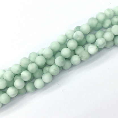 CAS41 Snowflake Angelite Beads Matte Round 6mm 15.5" Strand