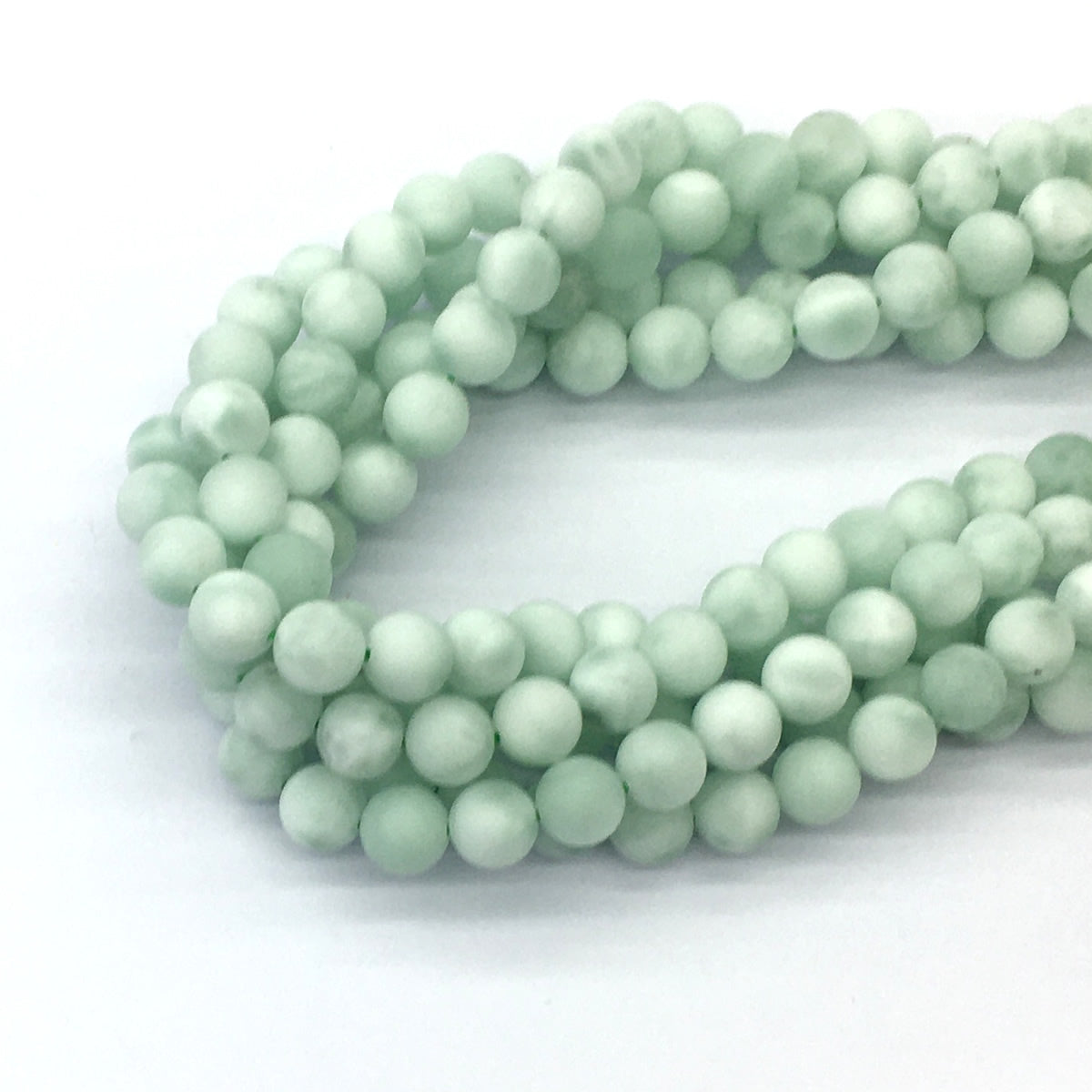 CAS41 Snowflake Angelite Beads Matte Round 6mm 15.5" Strand